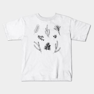 Simple Scandinavian Plant Pattern Kids T-Shirt